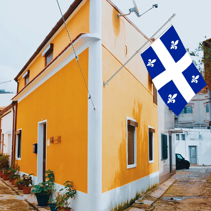 Wholesale 3x5ft Quebec flags 68D/100D polyester Customize all nations rapid shipping Reliable supplier  fast delivery