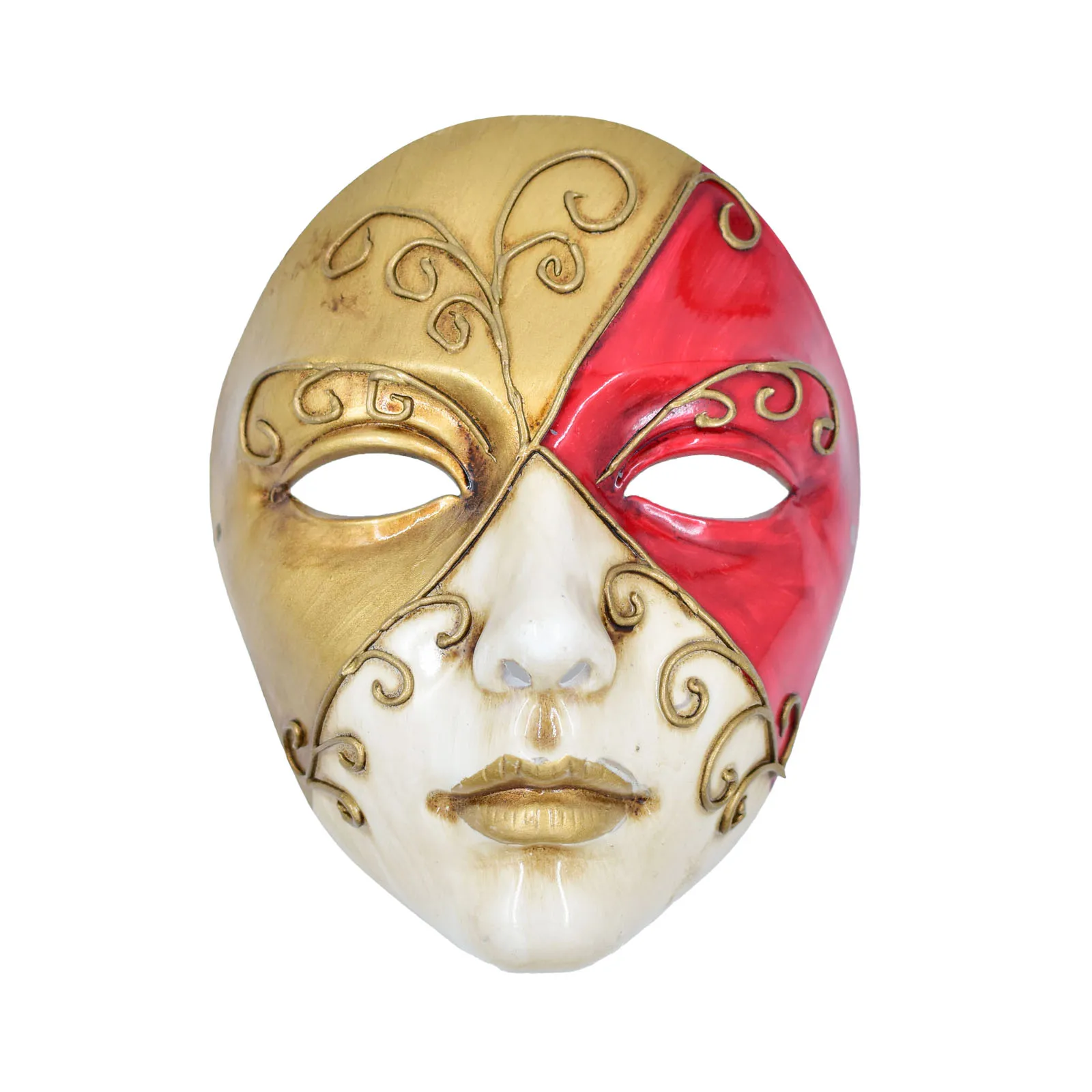 Carnival Red Gold Half Face Mask Princess Venetian Costume Halloween Clown Party Mask for Female