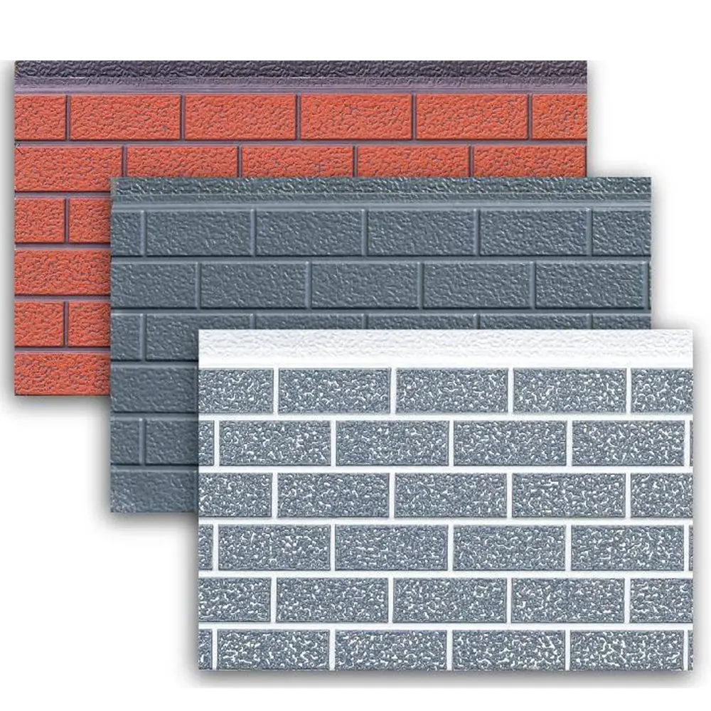 Factory Promotional Prices Metal Embossed Aluminum Zinc Coated 16mm PU Foam Insulation Metal Decorative Sandwich Panel