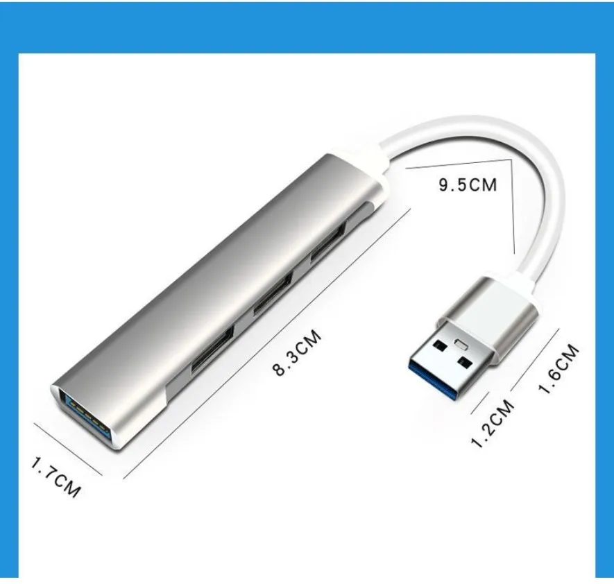 Mini USB 3.0 hub Aluminum Alloy High-speed Transmission 4 Ports USB Docking Station 2.0 Splitter For Mouse USB Disk Game Console