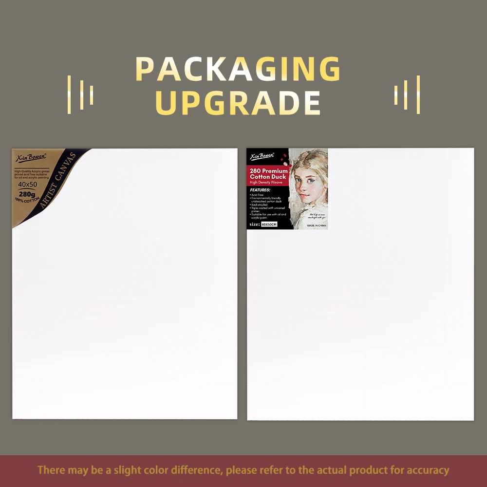 Xin Bowen Wholesale 25x30CM 10*12 Inch Stretched Canvas Frame 280gsm Cotton Fabric Artist Inkjet Painting Medium