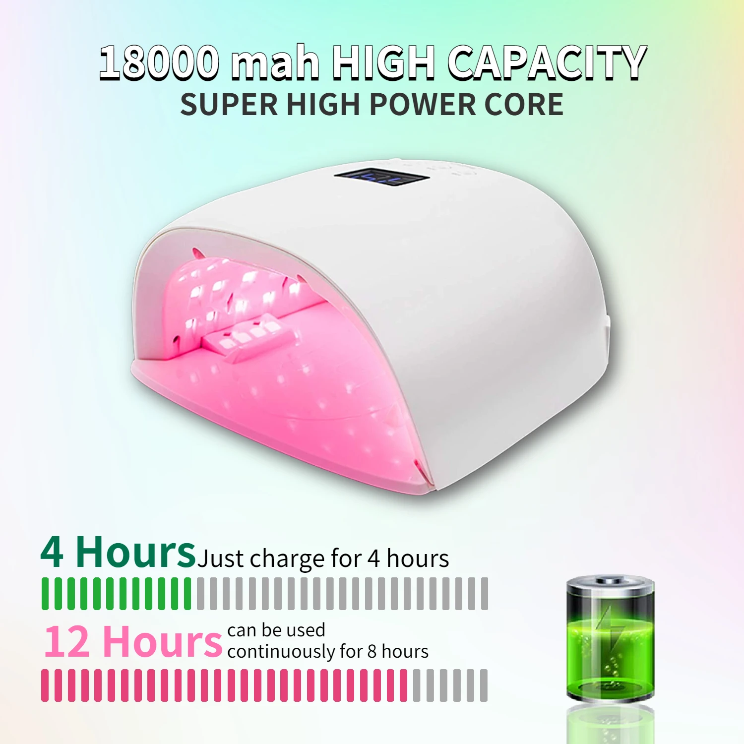Source manufacturer 86W Portable Rechargeable 4 Timer Uv LED Nail Lamp Nail Dryer Customizable