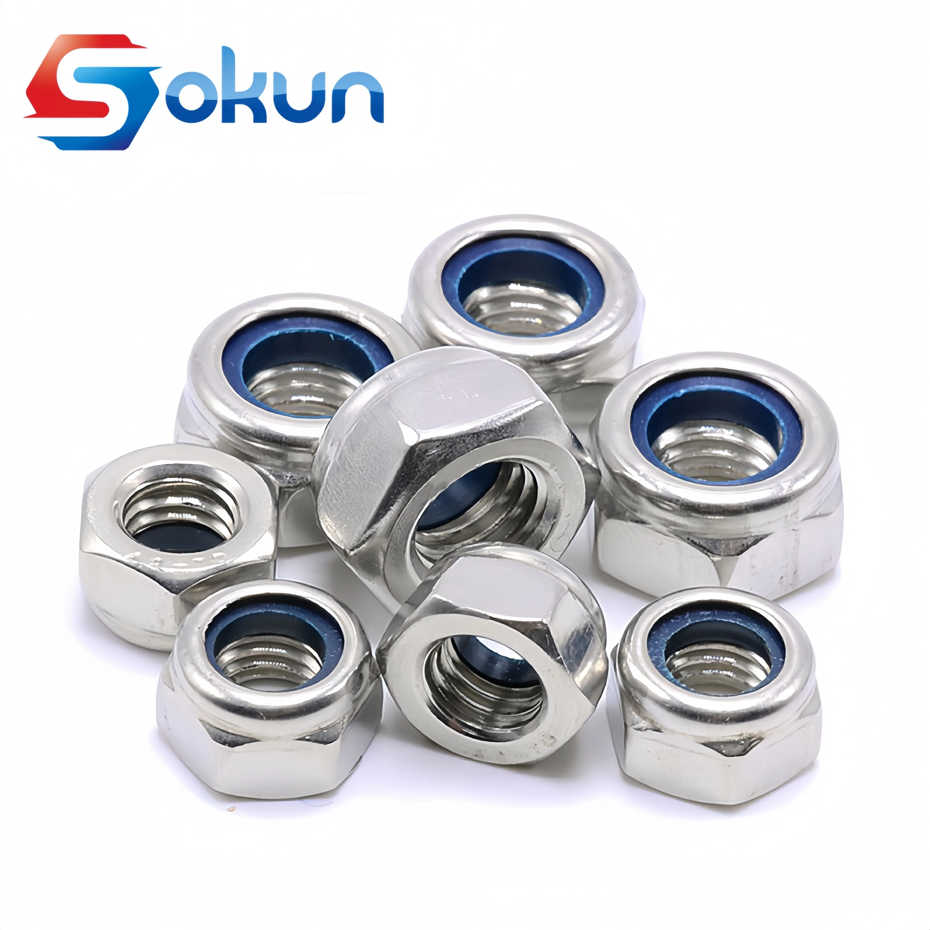 DIN 985 Galvanized Zinc Plated Nickel Plated Hex Locking Nuts Machinery Equipment Assembly Polished M3 Thread Mining Healthcare