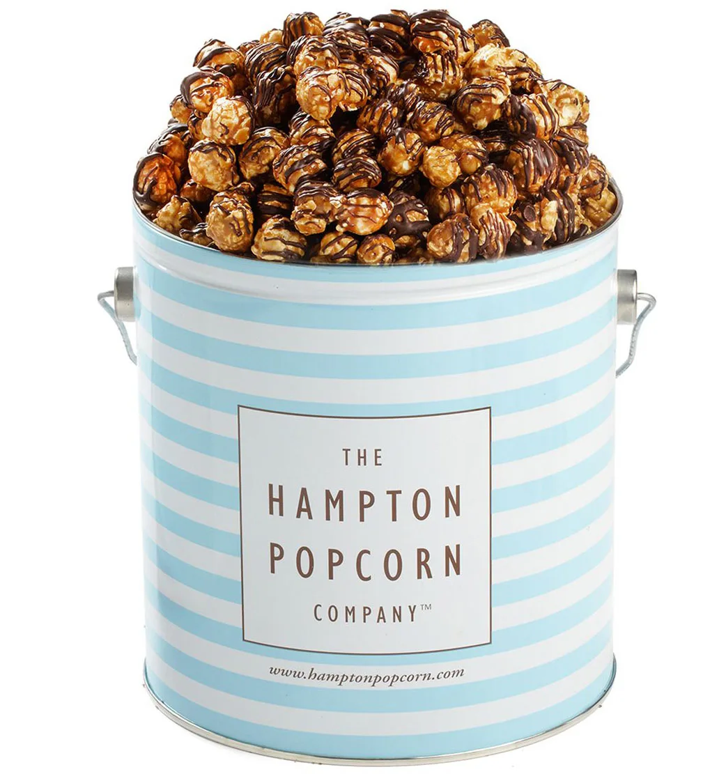 Promotion factory price 1 Gallon food Grade Christmas  Metal Food Popcorn Bucket Tin Containers With Handle