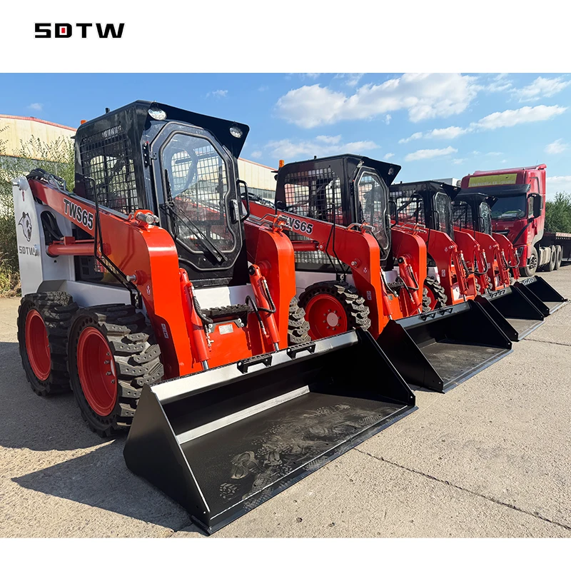 China TWS65 65HP Skid Steer Loader EPA Engine 4x4 Wheel Drive 1 Year Powerful Hydraulic Track 850kg 1200kg 1500kg 1 Ton Capacity