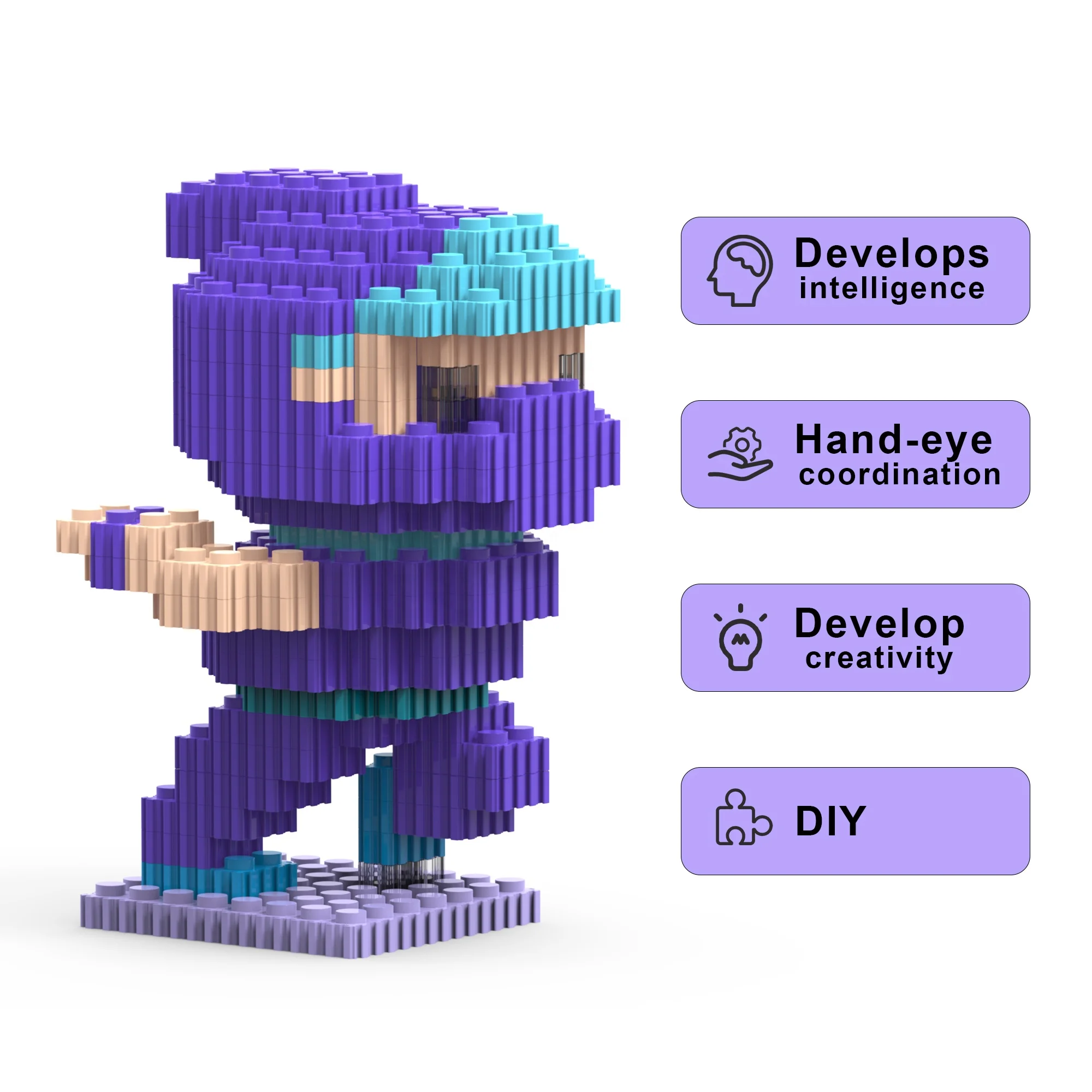 Головоломки креативный конструктор ниндзя набор мелких частиц