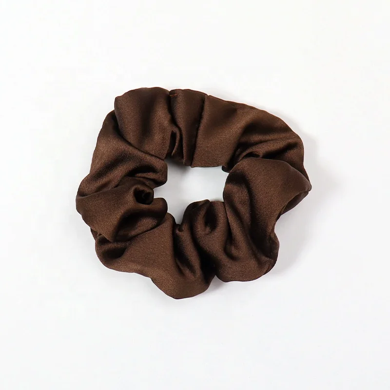 B.PHNE Stock products hair accessories 10cm hair band colorful satin scrunchy hair ties women sport cheap scrunchies