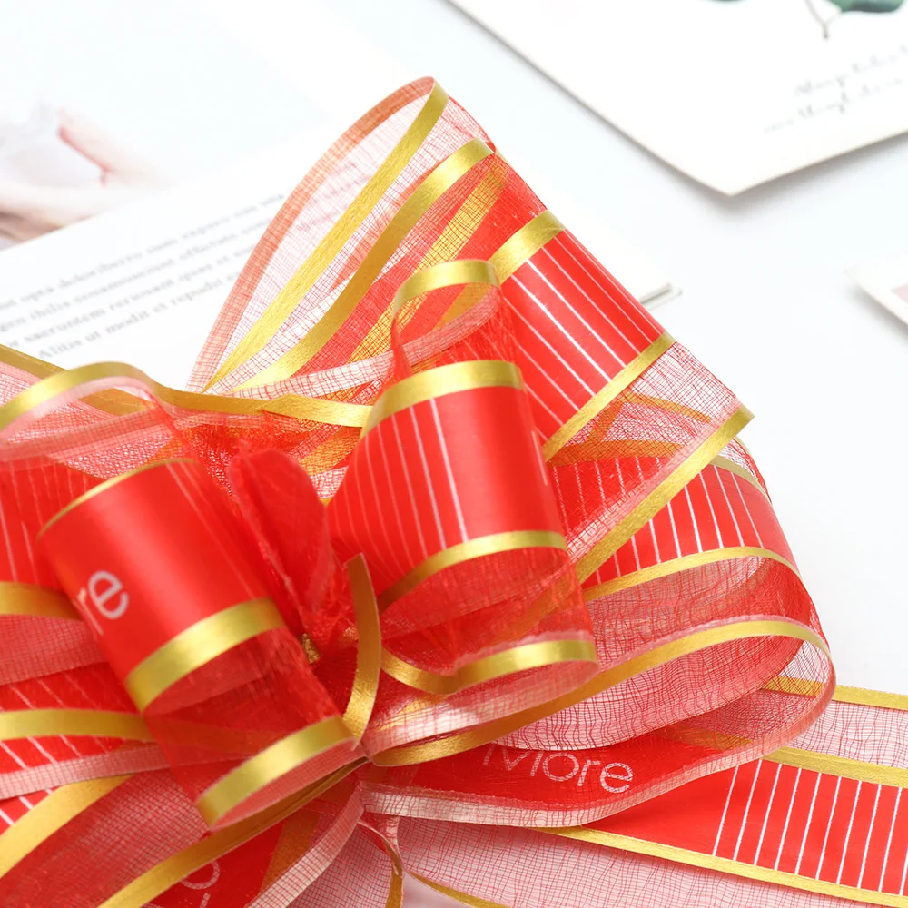 HUAJU Wholesale Butterfly Shape Pull Ribbon Wedding Party Gift Wrapping Wedding Decoration Organza Pull Bow ribbon