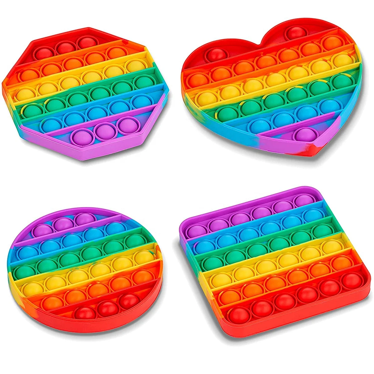 CPC Cheap Price Pop Fidget Toys Bpa Free Silicone Kids toys Rainbow Colorful