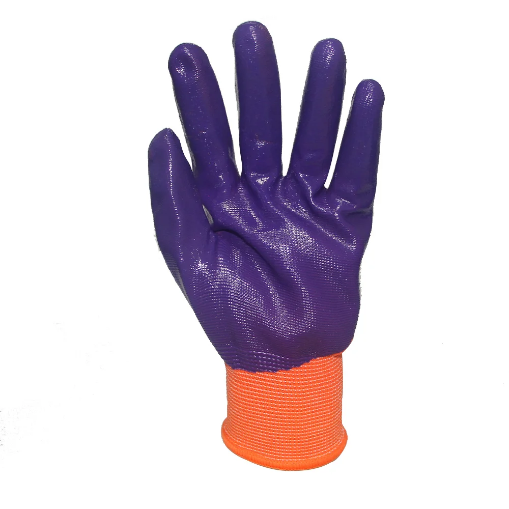 Gardening 13G White Nylon Soft Nitrile Coated Work safty Glove