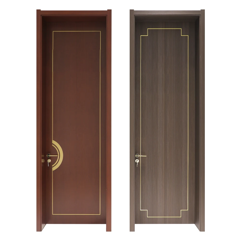 Factory Painting Interior Wood Plastic Composite Dubai Wpc Door Competitive Price Panel Polymer Wpc Door