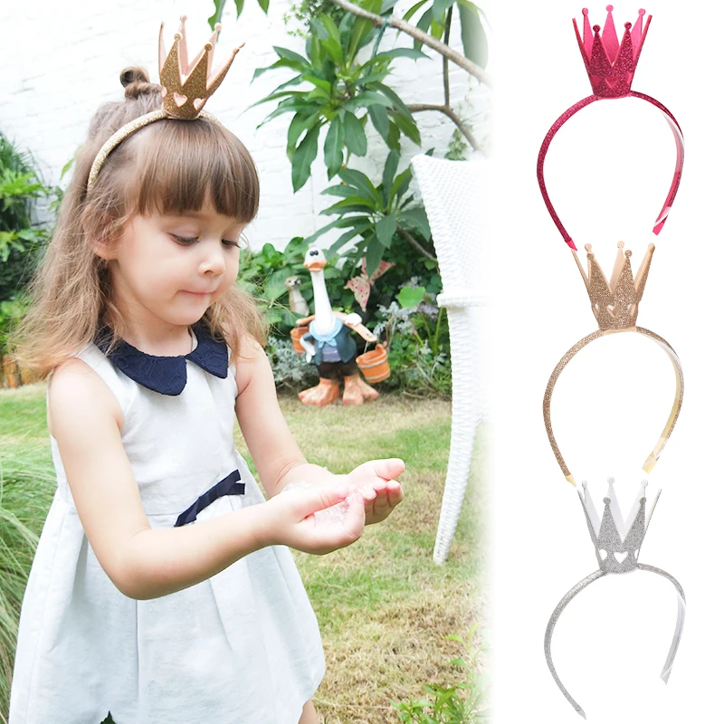New Arrival Fashion Glitter Crown Headband for Girl  Princess Hair Accessories Hair Bow for Kid Children School