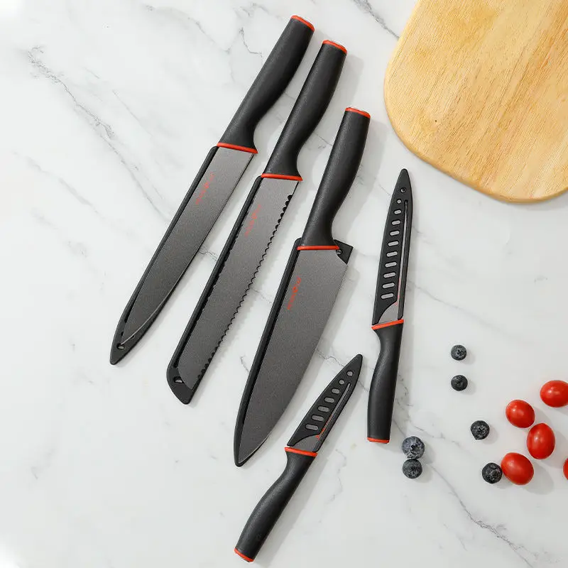 5 Pcs Kitchen Knife Set Professional Chef Knives Damascus Pattern Stainless Steel Cooking Knife