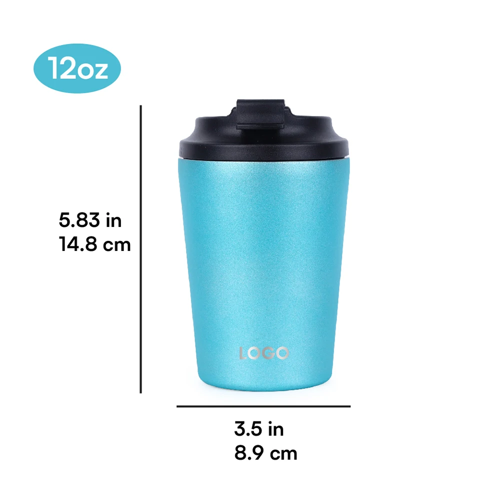 Eco Friendly Double Wall Stainless Steel Insulated 12oz 350ml Coffee Mug Vacuum Leakproof Reusable Coffee Cups