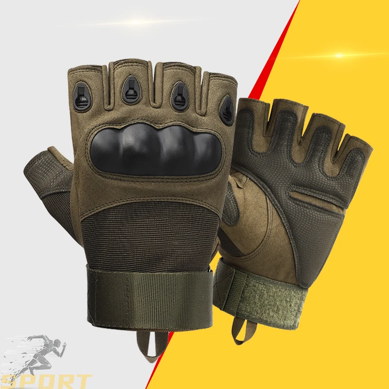 
Small order accept fingerless knuckle protection military tactical army hand gloves for male 