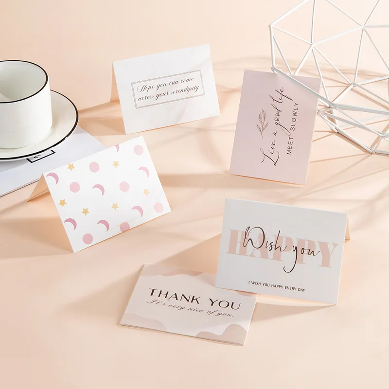 Luxury Customized Wedding Invitation Thank You Card Birthday Greeting Card with Envelope