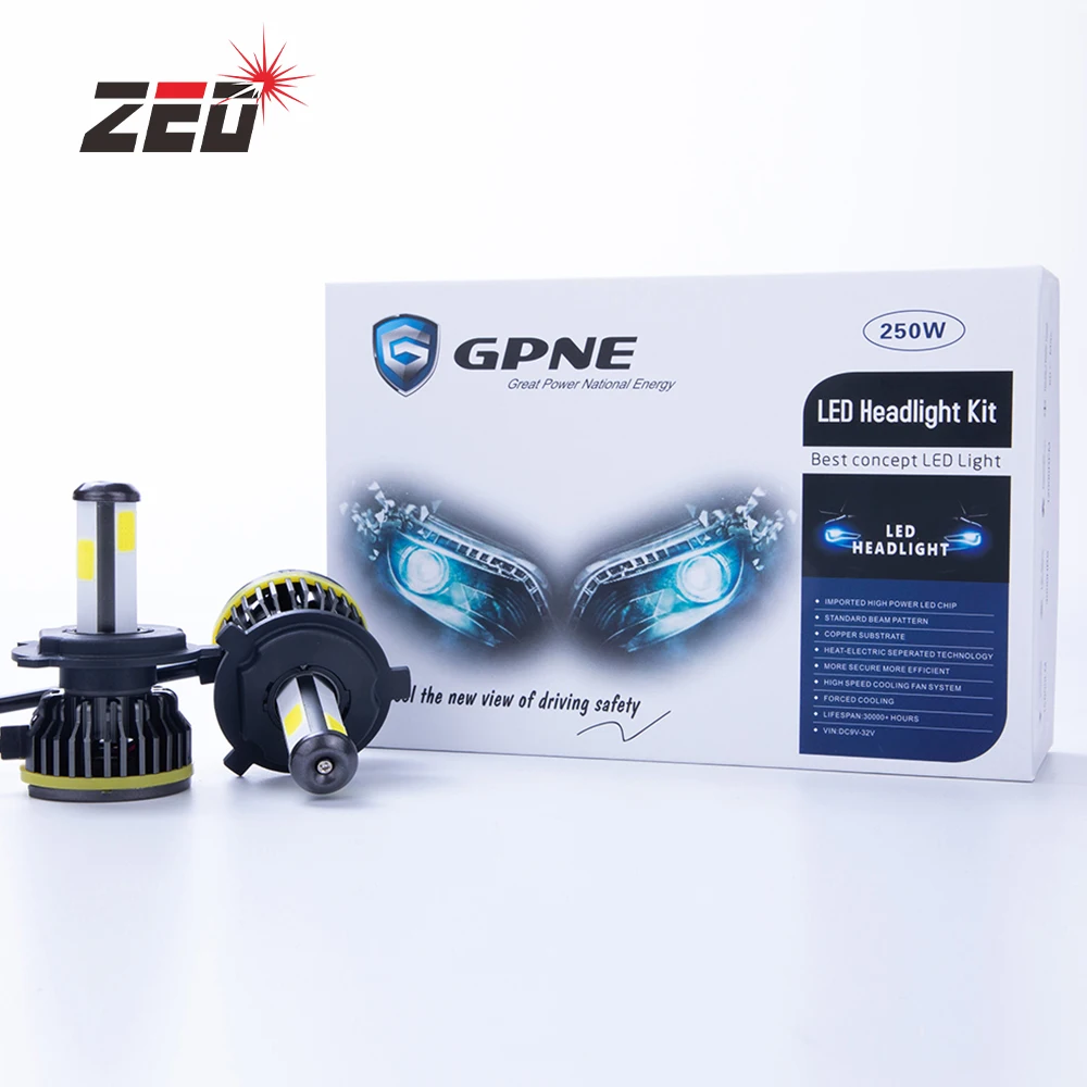 S10 40W 6800lm H4 led свет COB чип 4 стороны высокой яркости автомобиля светодиодные фары