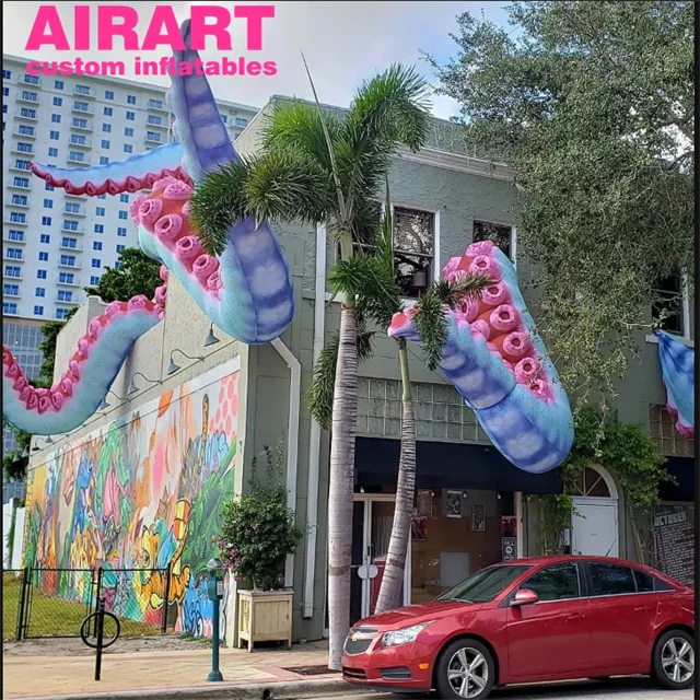 Easter stage props decoration blue inflatable octopus tentacles