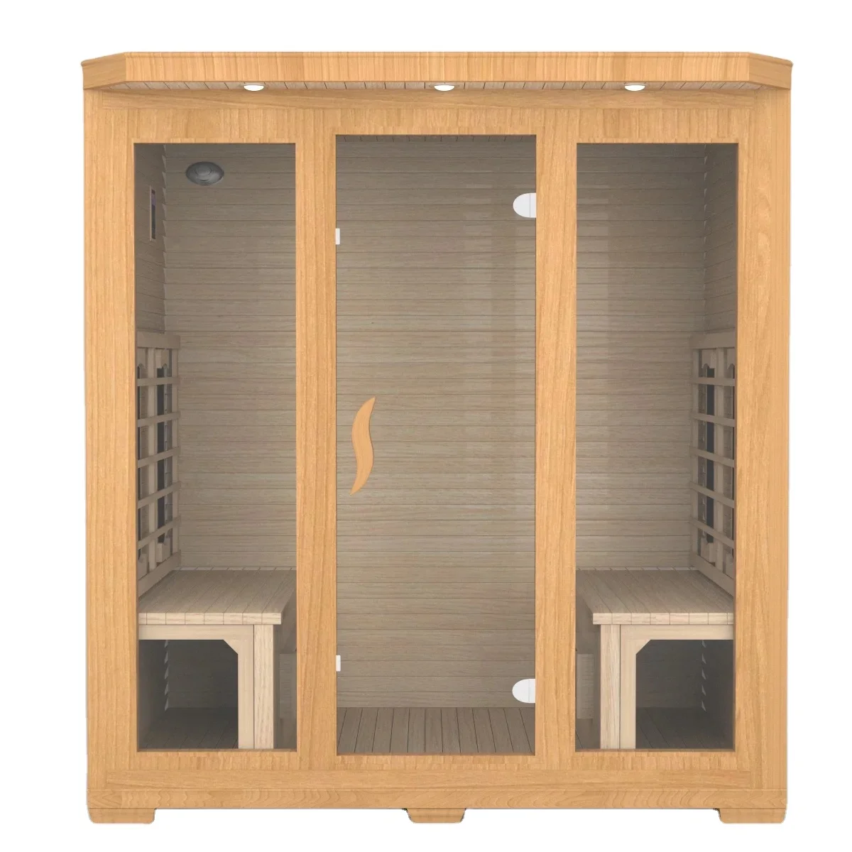 Wholesale Price Canadian Hemlock Red Cedar Wooden Far Infrared Sauna For 4 Persons