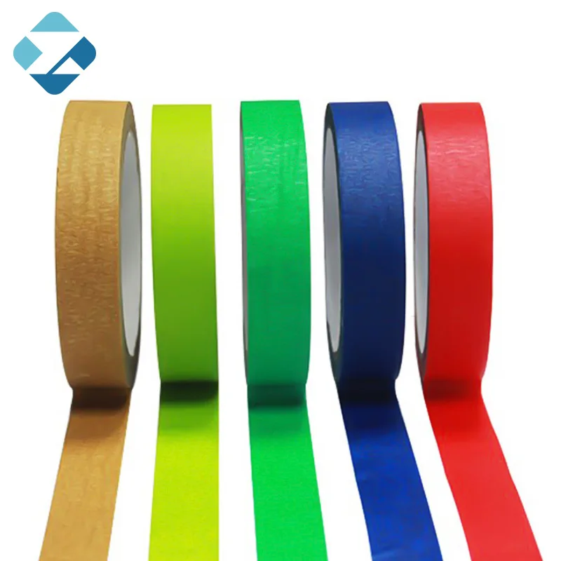 Custom high temperature automotive painter blue&green colored paper masking print tape with logo