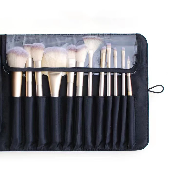 Portable Makeup Brush Organizer Bag For Travel Cosmetic Makeup Brush Roll Up Case Pouch Bag