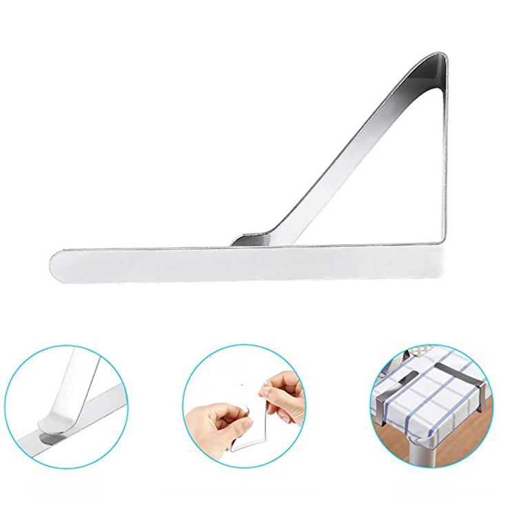 
Amazon Hot Sale New 4.5cm Large Mouth Adjustable Stainless Steel Table Cloth Clip Table Cover Holder Party Picnic Clips M0297 