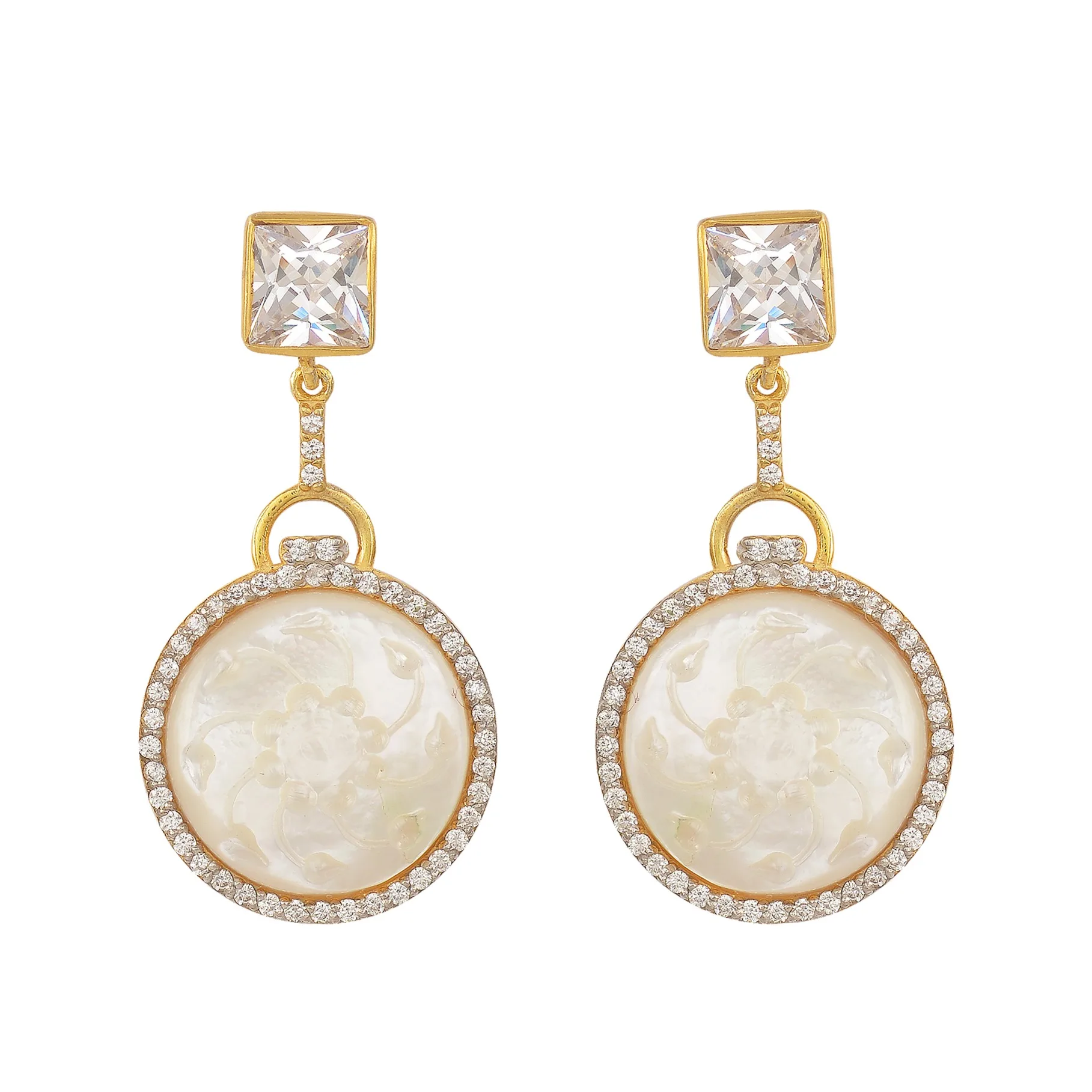 Most Selling Designer Fashionable Jewelry Earring Made in Pure Mother of Pearl Available at Export Price