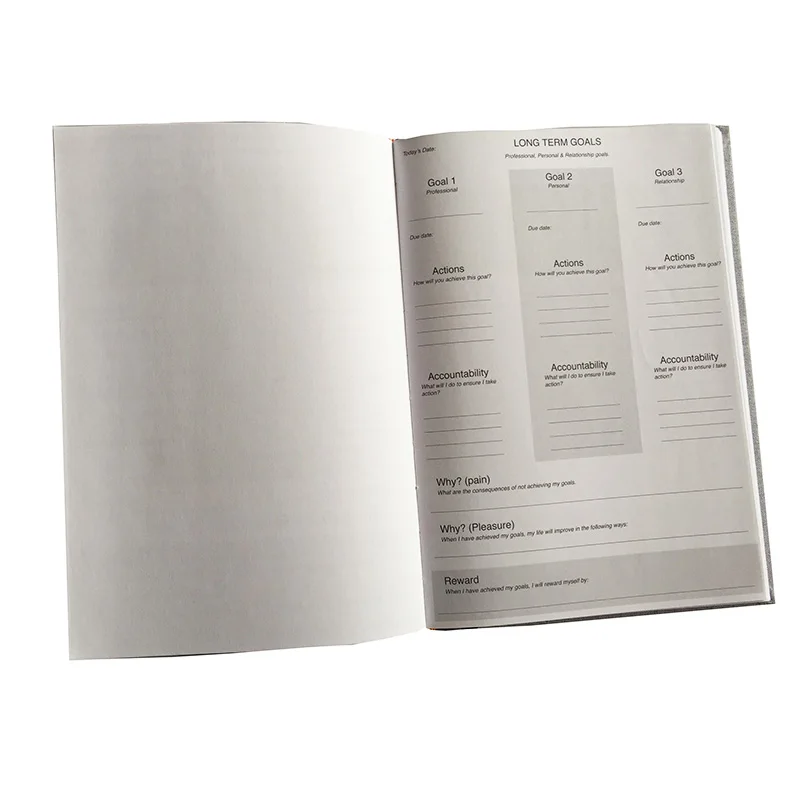 High quality printing full color custom journal plannerbook printing