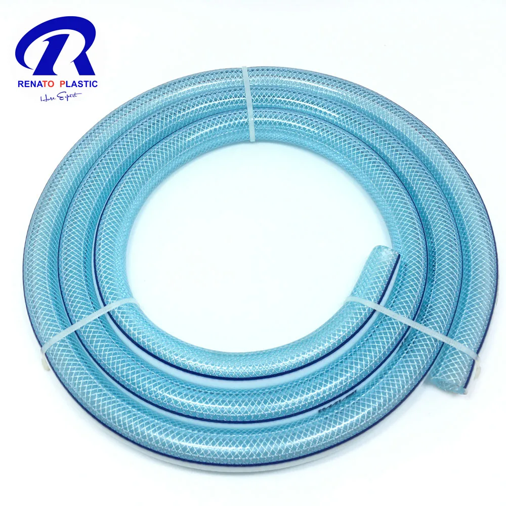 Flexible Fiber Reinforced Food Grade PVC Clear Hose Pipe Transparent 1/4 Vinyl Tubing For Water Discharge