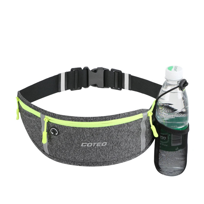 
custom logo Waterproof running custom waist bag reflective running belt with bottle holder gym sports running men fanny pack 