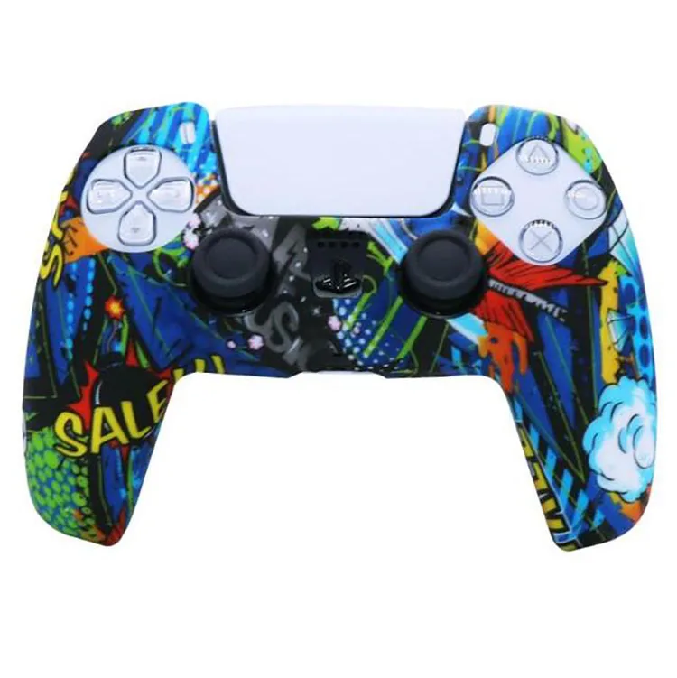 Soft Camoflage Matte Camo Silicone Case For Sony PS5 Playstation 5 Controller Waterproof Rubber Gel Skin Cover