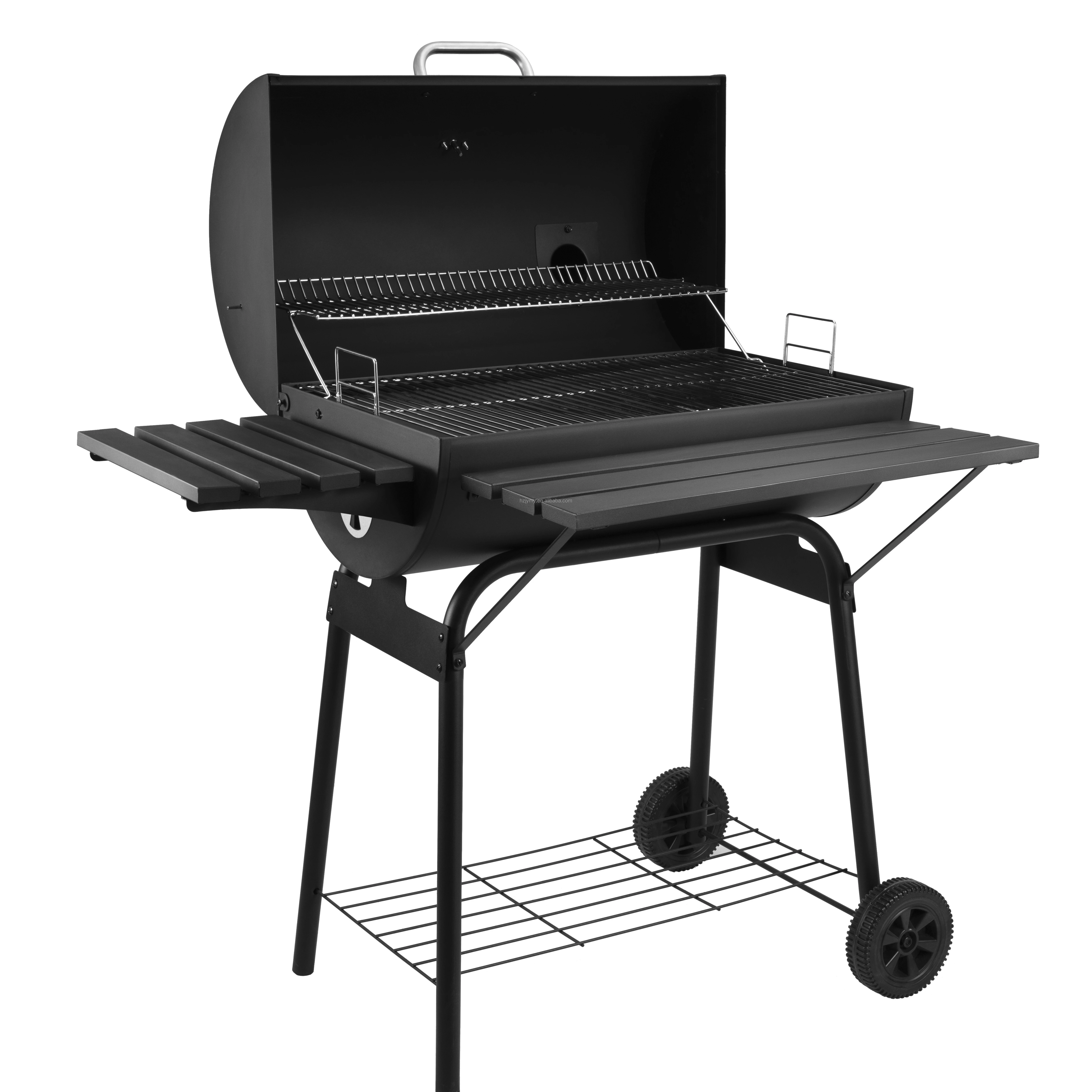 Factory price heavy duty large bbq smoker grill charcoal Grills Machine With Integrated Thermometer Side Table for Food Prepare