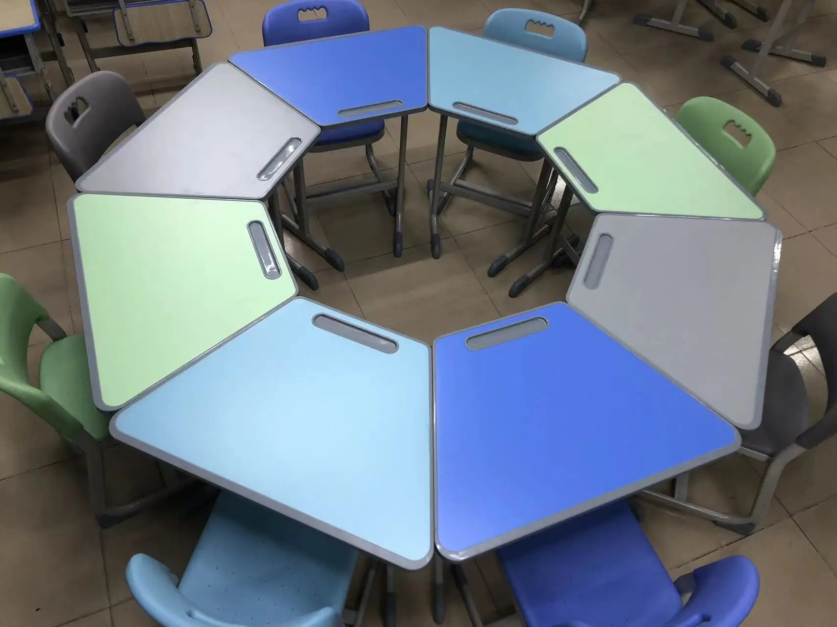 metal stackable modern plastic desk chairs training room children student office school chairs with writing pad tablet