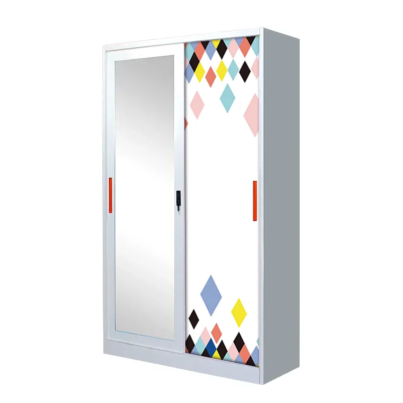 Steel steel  wardrobe almirah metal almirah with locker and mirror