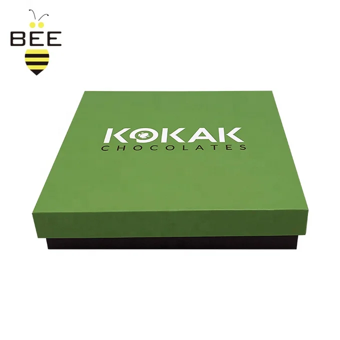 Luxury handmade chocolate packaging Customized logo Box Lid and bottom box for dessert packaging box plastic tray