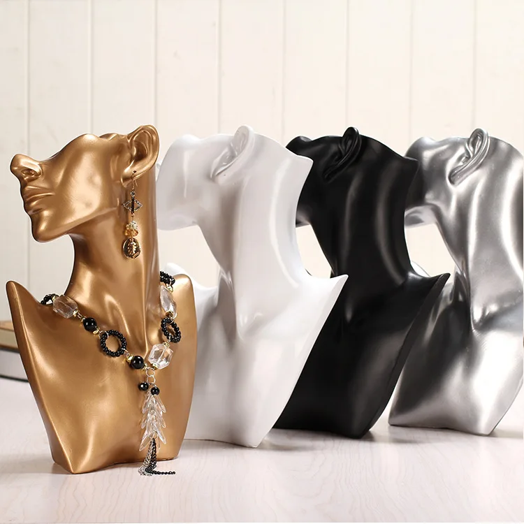 Ready To Ship Gold and Silver Resin Mannequin Jewelry Display Stand Jewelry Display Bust for Earrings Necklace