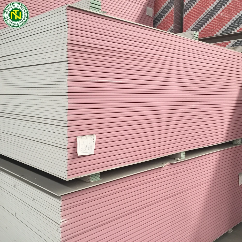 Ceiling decoration High quality Standard/Fire/Water- resistant Gypsum Board/ Plasterboard/ Drywall 9.5MM / 12.5MM pallet package