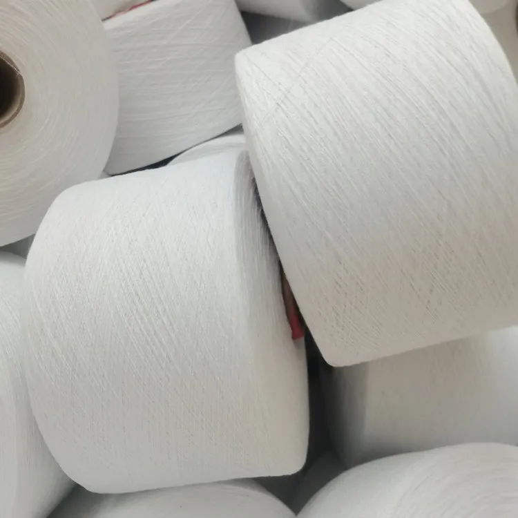 Bleached white 20/1 24/1 regenerated cotton blended yarn for knitting and weaving socks/fabic/tshirt
