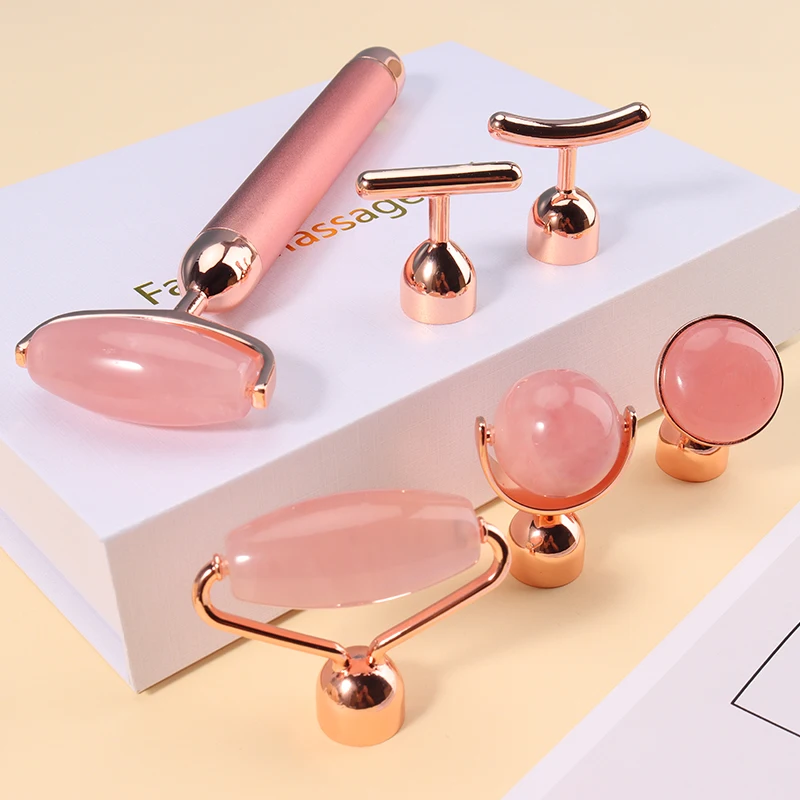 Wholesale Factory Price Natural Stone Jade Roller Rose Quartz Facial Roller Massager For Face Muscle Relaxing
