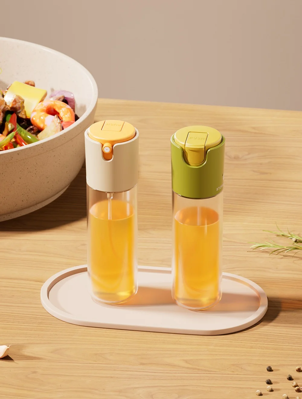 Glass oil pot kitchen simple soy sauce vinegar barbecue large capacity without hanging oil atomization press type oil spray pot
