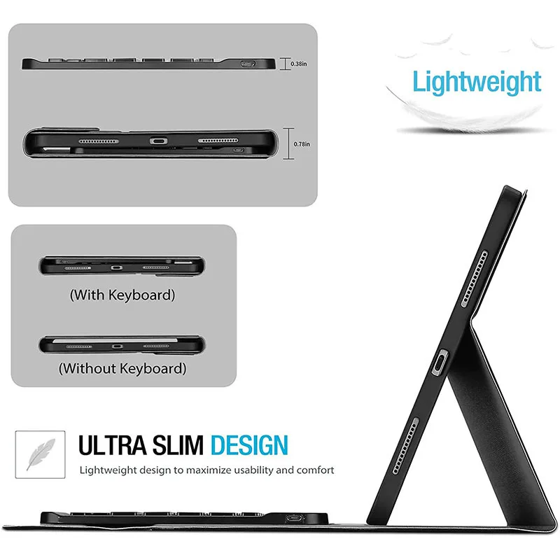 Keyboard Case with Touchpad Detachable Backlit keyboard case for iPad 10.2 Pro 12.9 /10th 10.9 2022 mini6 9.7 with Pen Holder