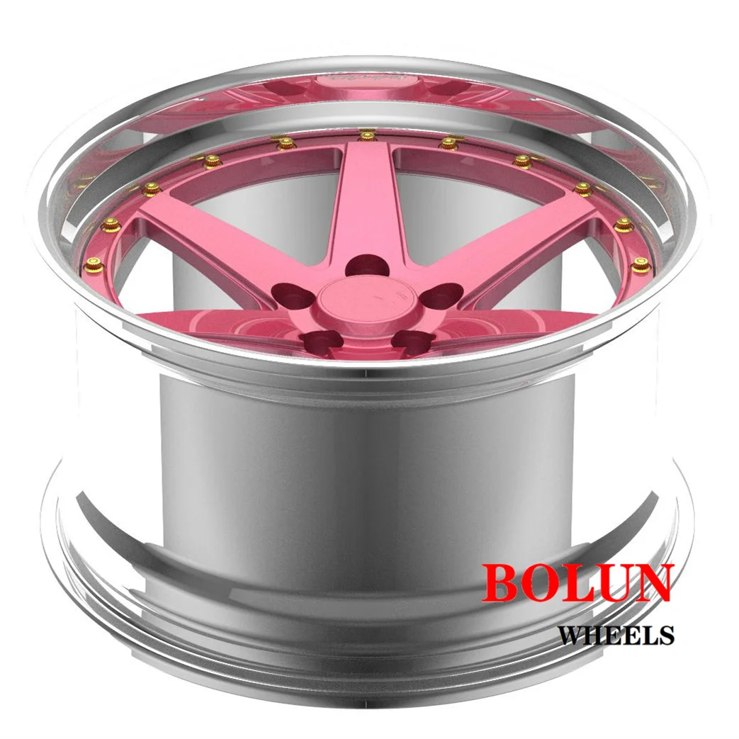 2-Piece Forged Wheels in Deep Dish Style 100% Customized Luxury 2 Piece Forged aluminum Alloy Forged Racing Cars wheels
