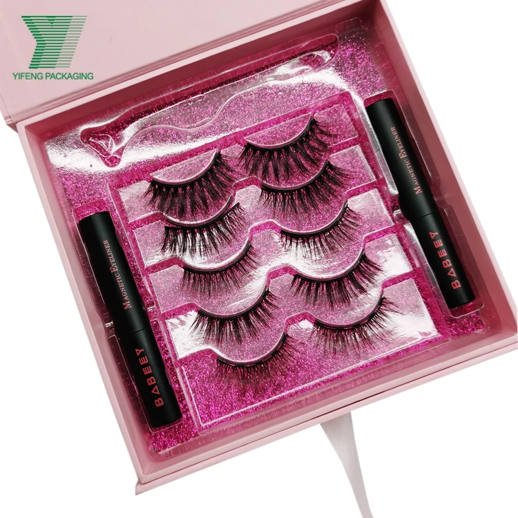 Eyebrow Eyelash Growth Serum Packaging Gift Box Matte Lamination Gold Foil Paper Packaging Boxes With PET blister