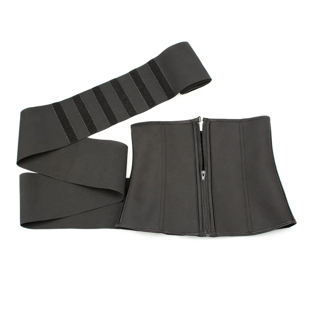 New Design 9 Steel Bone Neoprene Sewed Elastic 3 Meters Tummy Wrap Band Compression Waist Trainer Shaper Belt