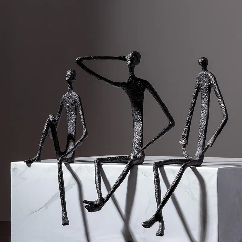 Modern Minimalist Abstract Character Decoration Creative Iron Porch Study Decoration