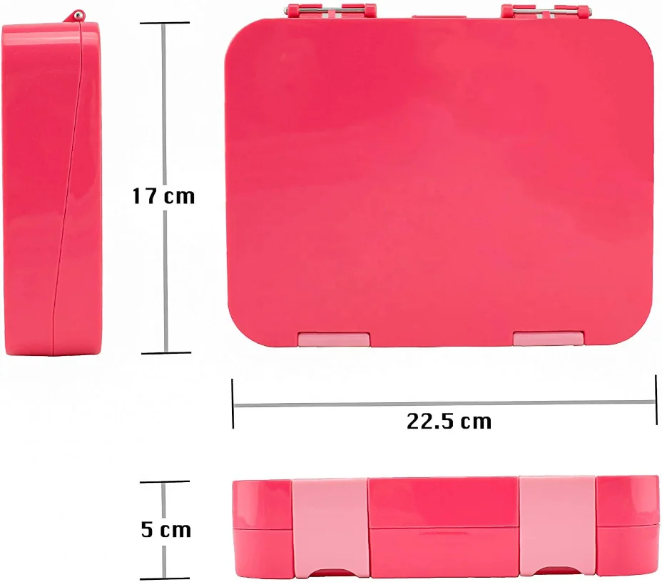 Aohea eco lunch box bento Double  Buckle  bento box manufacturer 6 compartment  lunch box