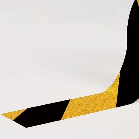Waterproof Self Adhesive Black Yellow Reflective  Stickers Stripe  Road Marking Safety Hazard Warning Reflective Tapes