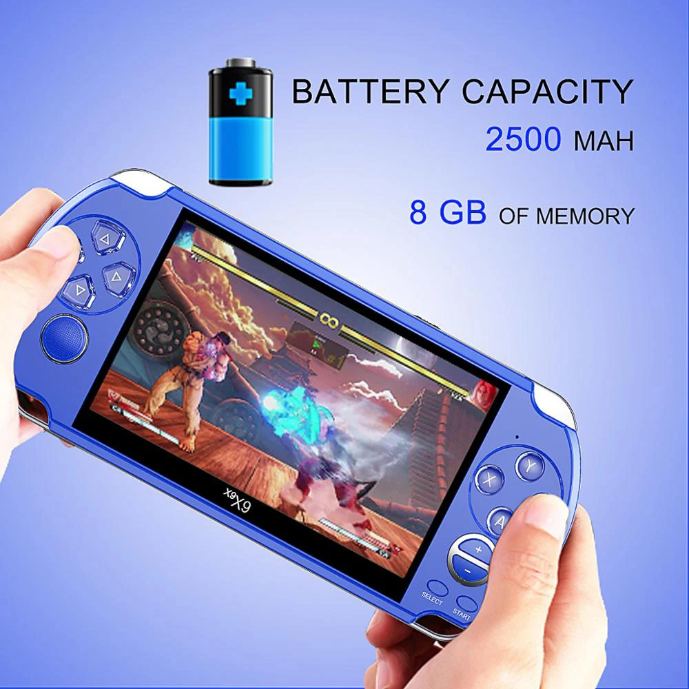 Hot sale 5.0-inch screen handheld game console X9 8GB of memory portable multimedia video game player