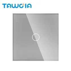 TAWOIA 86MM Electric Switch 1 Gang 300W economy normal Glass screen touch switch wall Light Switch