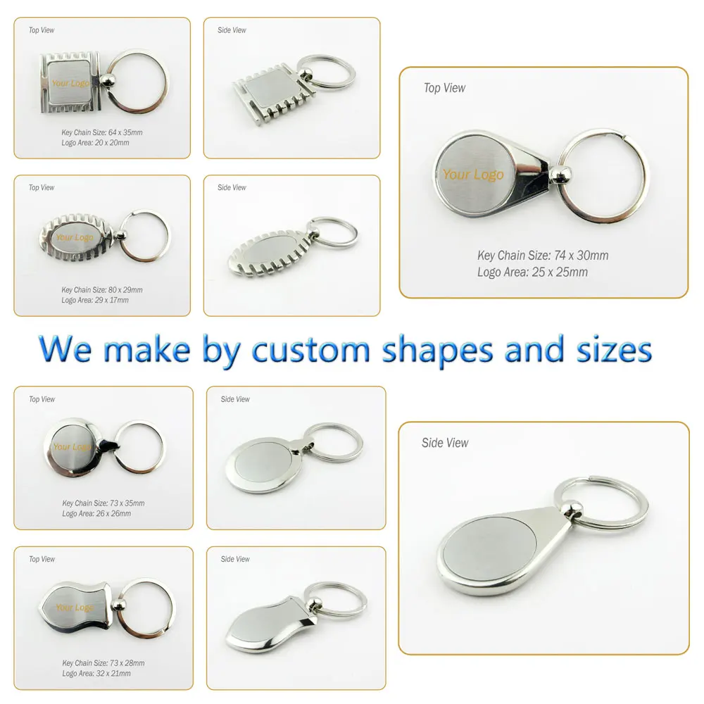 Wholesale Personalized Custom Round Shaped Keychain Metal Logo Key Chain Blank Key Ring Custom Keychain